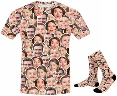 Custom 4 Faces Tshirts for Men Women Personalized Funny Tshirt…