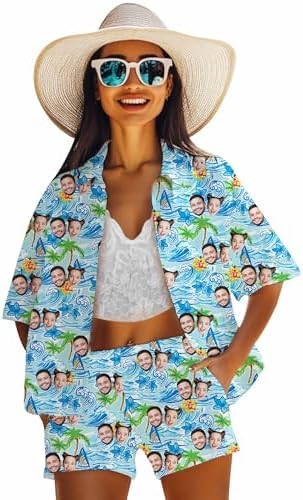 Custom Hawaiian Shirt with Face for Women Men Personalized Funny Photo…