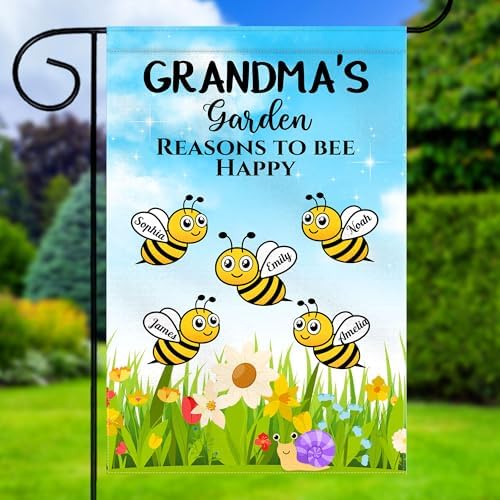Custom Grandma's Garden Flag Personalized Nana and Papa Flag Customized…
