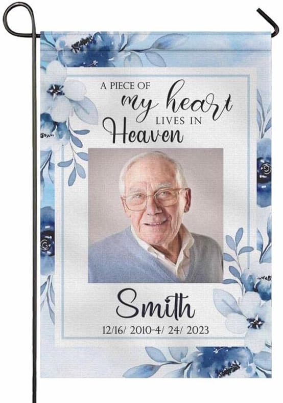 Personalized Memorial Garden Flag with Photo Name for Dad Grandpa Custom…