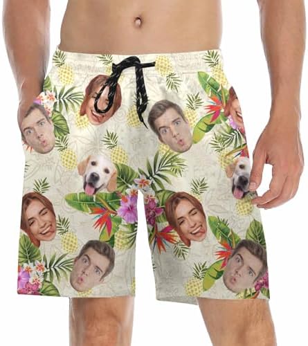 Personalized Swim Trunks for Men, Custom Hawaiian Swim Trunk Men