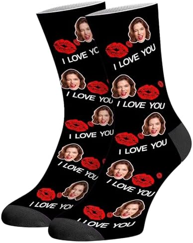 Custom Funny Socks With Face I Love You