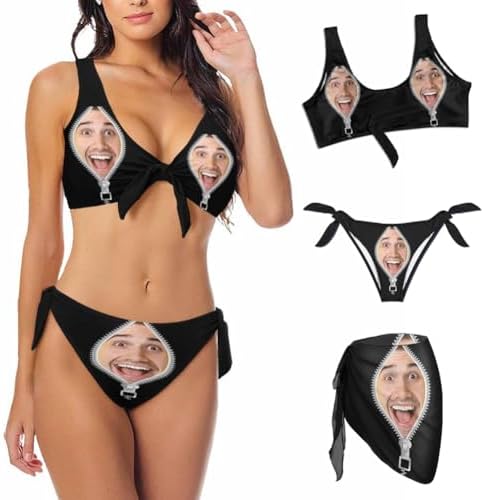 Funny Custom Swimsuits for Women, Bathing Suit with Face