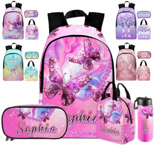 Personalized Girls Backpack Lunch Bag with Name