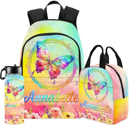 Custom Butterfly Backpacks for Girls Boys Kids Personalized Name…