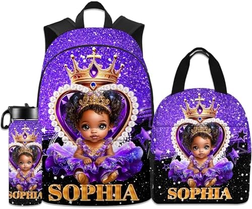 Custom Backpacks for Girls Boys Kids Personalized Name Backpack with Lunch Box