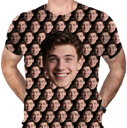 Custom T Shirts with Faces Personalized Photo Tee for Men Women