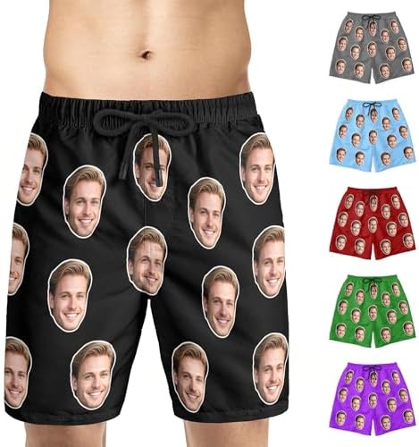 Custom Face Mens Swim Trunks Personalized Picture Swim Shorts Quick Dry…