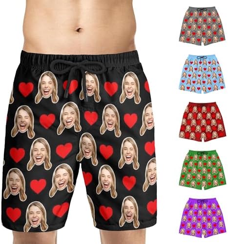 Custom Face Mens Swim Trunks Personalized Photo Swim Shorts Quick Dry…