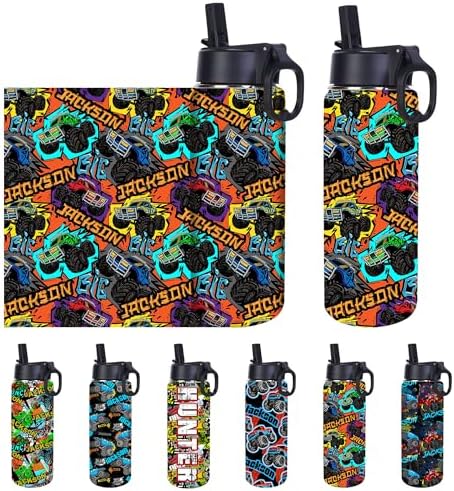 Personalized Dinosaur Water Bottles for Boys School with Name Custom…