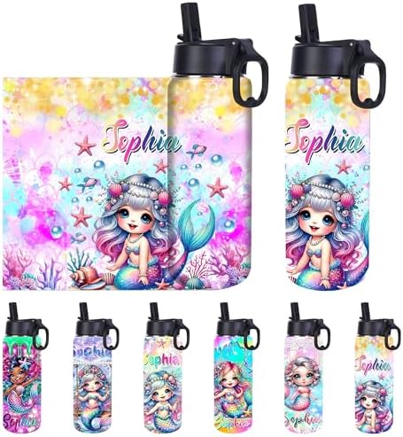 Custom Princess Water Bottles for Girls Personalized Stainless Steel…