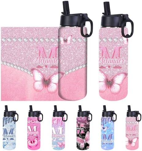 Personalized Water Bottle for Girls Custom 18oz Stainless Steel…