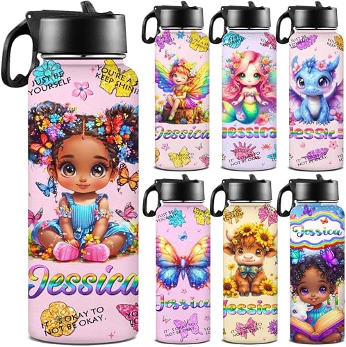 Personalized Water Bottles for Kids with Straw Lid Custom Sports Water…