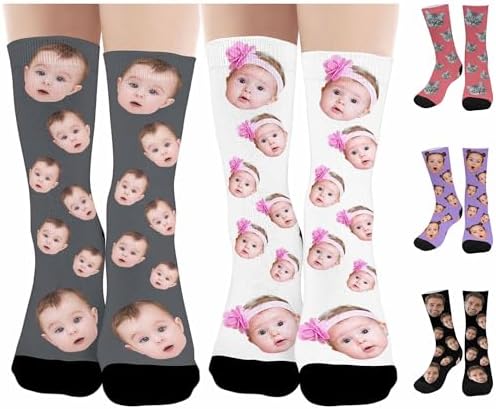 Custom Face Socks Customized Novelty Crew Sock for Dog Cat Lover…