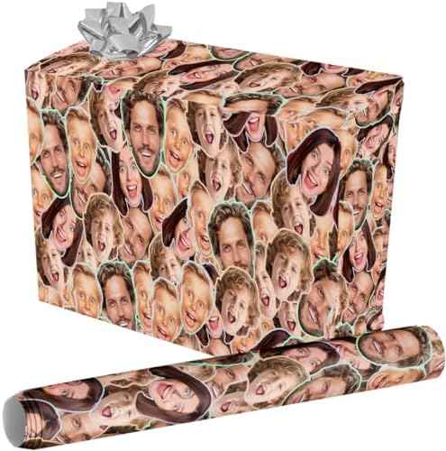 Custom Wrapping Paper With Faces Personalized Wrapping Paper Funny…