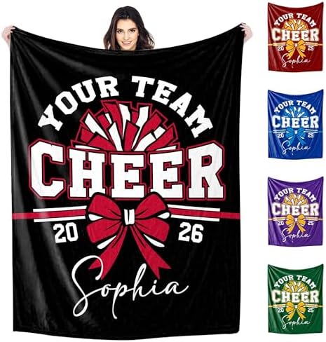 Personalized Cheerleader Blanket with Name for Girls Daughter Friends…