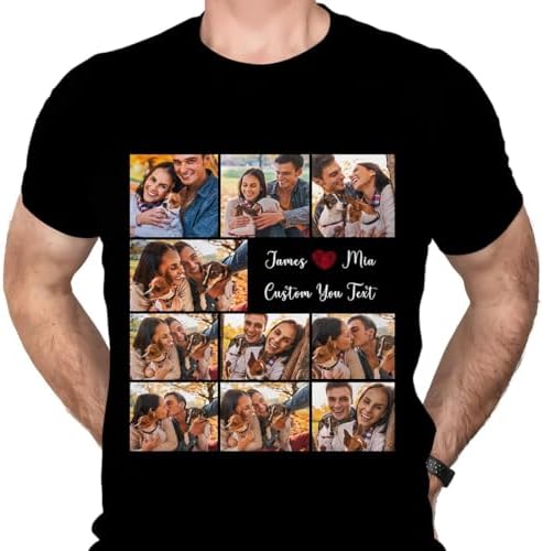 Custom T Shirts with Photos for Mom Dad Boyfriend Girlfriend (10 Photos 1)