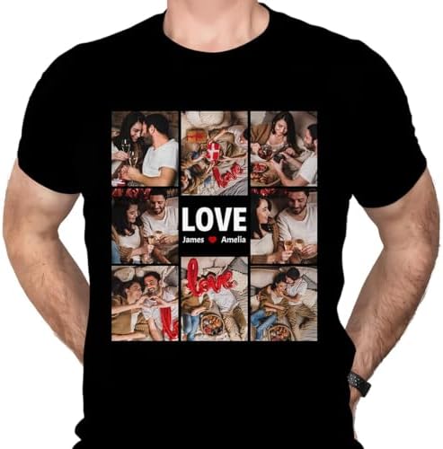 Custom T Shirts with Photos for Mom Dad Boyfriend Girlfriend (8 Photos)