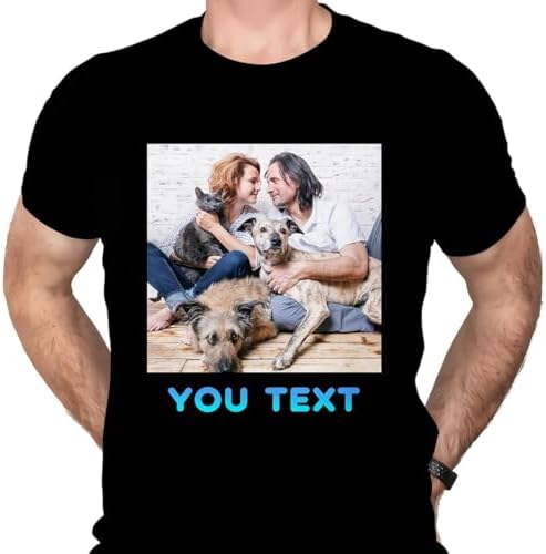 Custom T Shirts with Photos for Mom Dad Boyfriend Girlfriend (1 Photo)