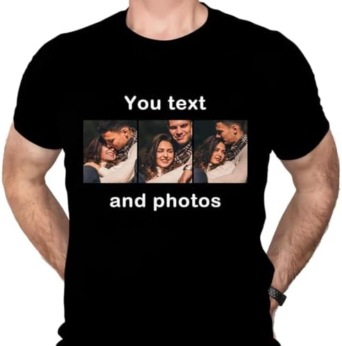 Custom T Shirts with Photos for Mom Dad Boyfriend Girlfriend (3 Photos)
