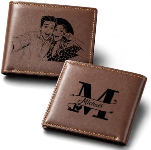 Fathers Day Gift for Husband Custom Wallet for Men Engraved Photo…