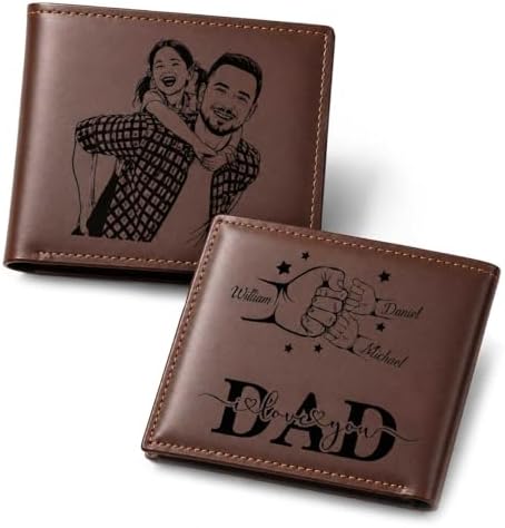 Fathers Day Wallet Custom Wallet for Men Personalized Engraved Wallets