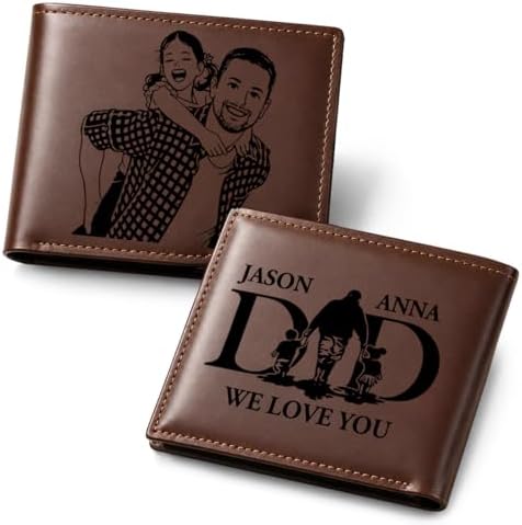 Custom Wallet for Men Personalized Gift Wallet for Dad Husband