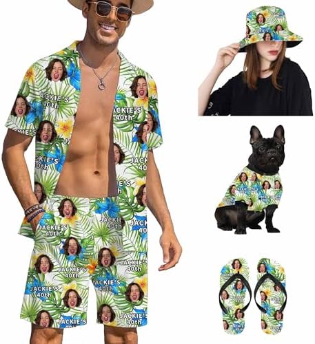 Custom Hawaiian Shirt Personalized Father's Day Hawaiian Shirt with Face Customized Funny Photo Tropical…