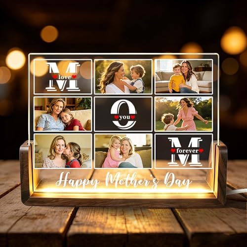 Mothers Day Gifts Custom Acrylic Plaque Night Light