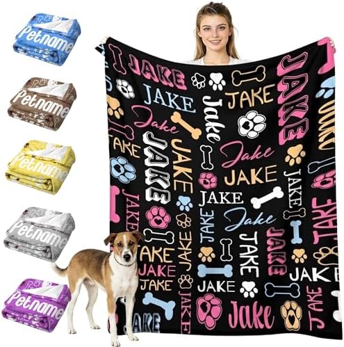 Personalized Pet Blanket with Name, Custom Dog Blankets