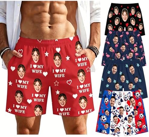 Funny Custom Swim Trunk with Faces
