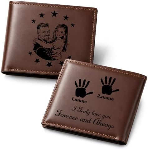 Personalized Wallet for Men, Custom Gift for Dad