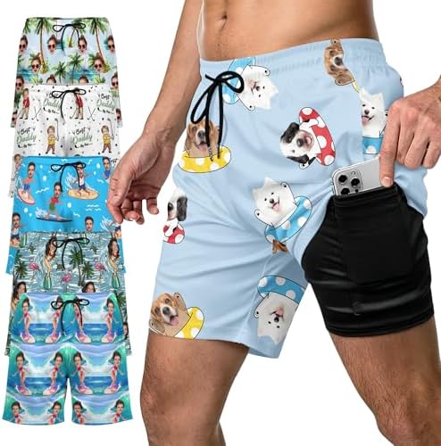 Custom Mens Beach Shorts with Face