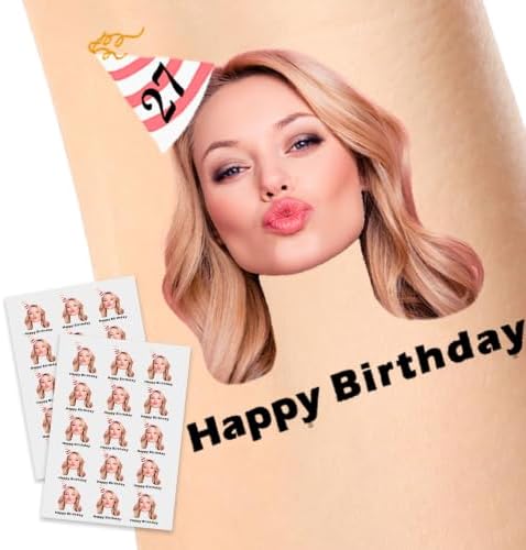 Personalized Temporary Tattoos Photo Name Birthday 15Pcs