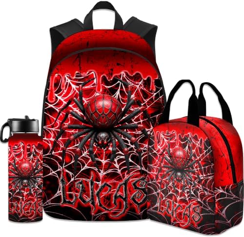 Custom Kids Backpack for Girls Boys, Personalized School Backpack with Lunch Bag Set
