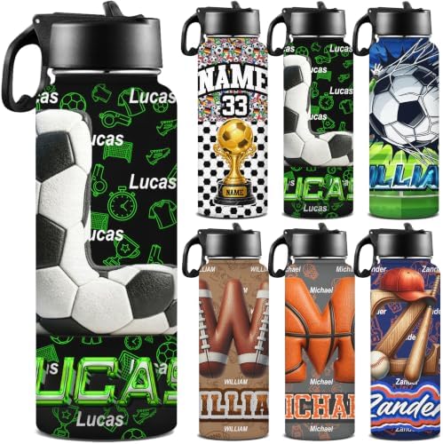 Personalized Water Bottles for Kids with Straw Lid Custom Sports Water Bottle for School Personalized Names Stainless Steel Double Wall…