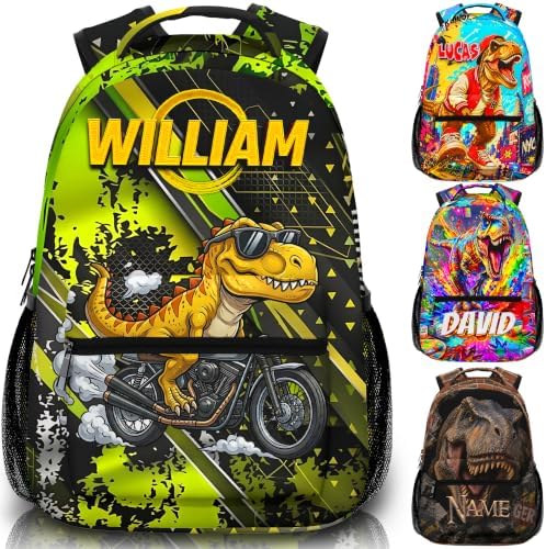 Personalized Dinosaur Backpack for Boys with Custom Name