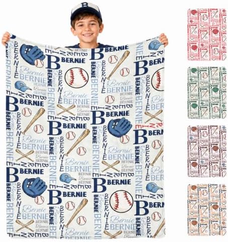 Personalized Baseball Blanket with Name Custom Soft Fleece Baseball…