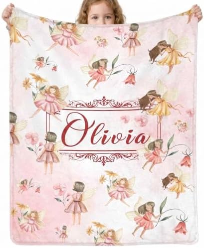 Custom Fairy Blanket for Girls Toddler