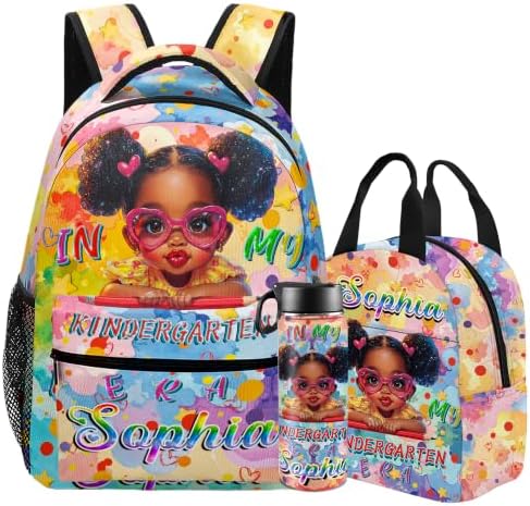 Back to School Custom Girls Backpack Set Personalized African Girls…