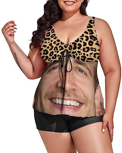 Custom Bathing Suit for Women Plus Size Two Piece Personalized Face (Design 15)