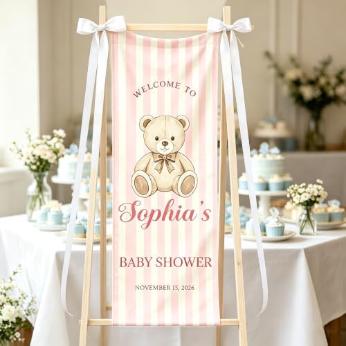 Custom Bear Baby Shower Banner