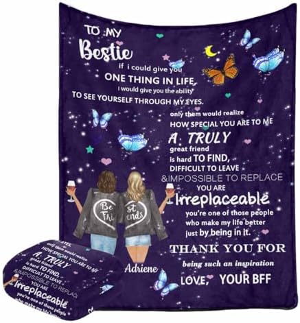Custom Best Friends Blanket with Name Hairstyle Personalized Birthday…