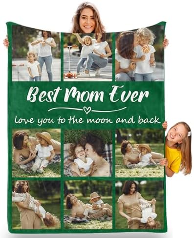 Custom Blanket Gifts with Best Mom Ever Photos for My Mom Wife…