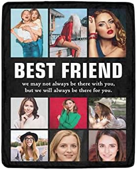 Custom Blanket with Photo Text Personalized Throw Blankets Customized Flannel Fleece Blankets Fits Couch…