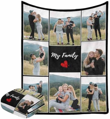 Custom Blanket with Photos Customized Name Blanket Personalized Flannel…