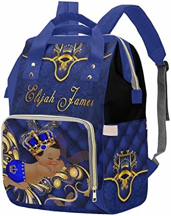 Custom Blue Diaper Bag Boys Baby Backpack Personalized Mommy Nursing Bag…