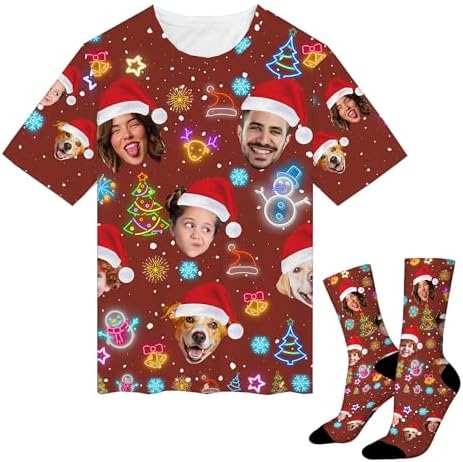 Custom Christmas T Shirts for Men Women Make My Own Personalized Photo (Christmas 05)