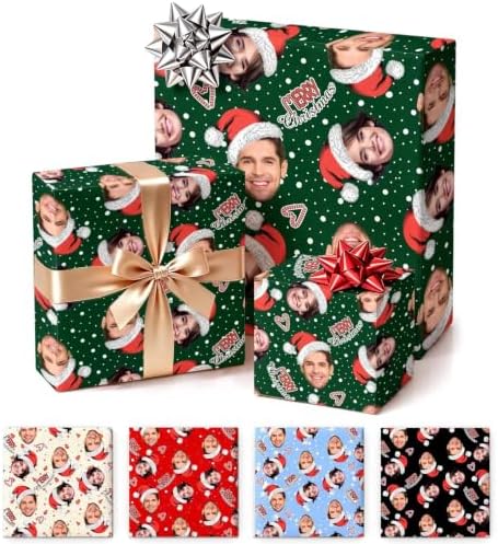 Custom Christmas Wrapping Paper with Photo Personalized Gift Wrapping…