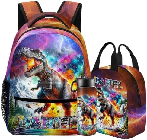 Custom Dinosaur Backpack Set for Boys Kids Personalized Schoolbag…